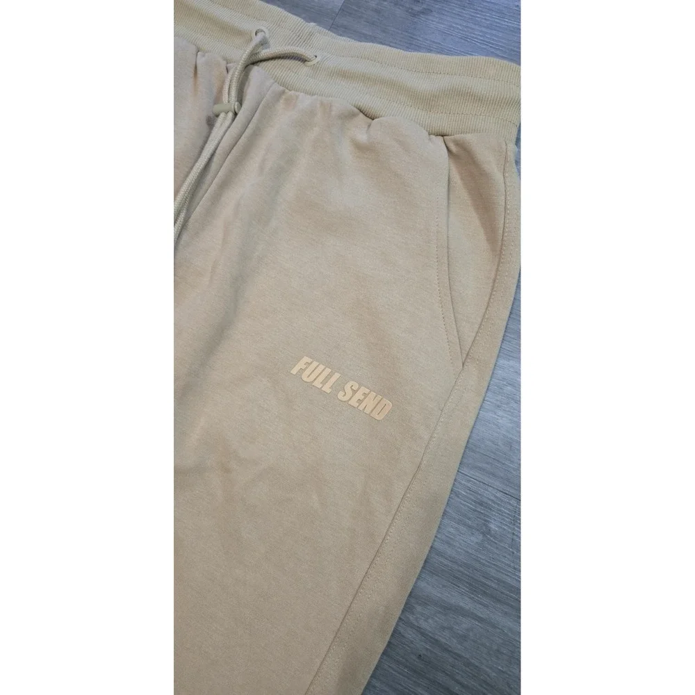 Nelk Boys Full Send Tan Super Soft Sweatpants Joggers Men's Size Large - Picture 5 of 13